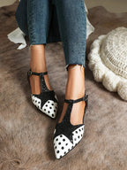 T-BAR BALLET FLATS WITH PATTERN
