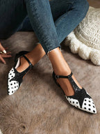 T-BAR BALLET FLATS WITH PATTERN